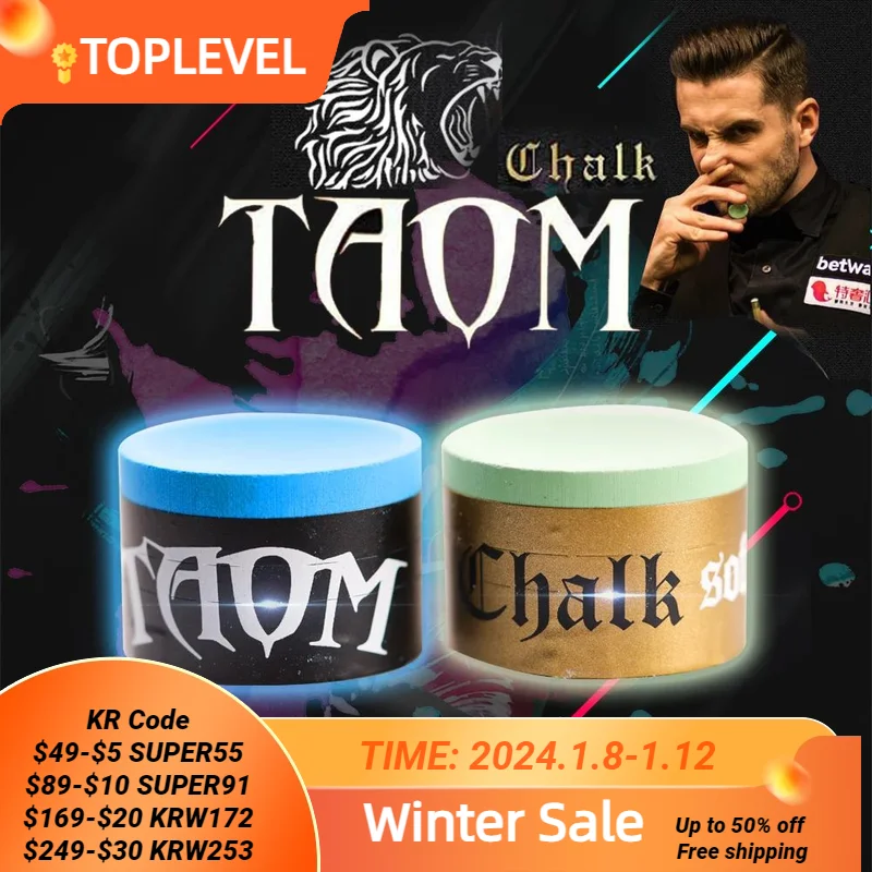 OriginalTAOMChalkV10BilliardRoundChalkBlueGreenPinkColors