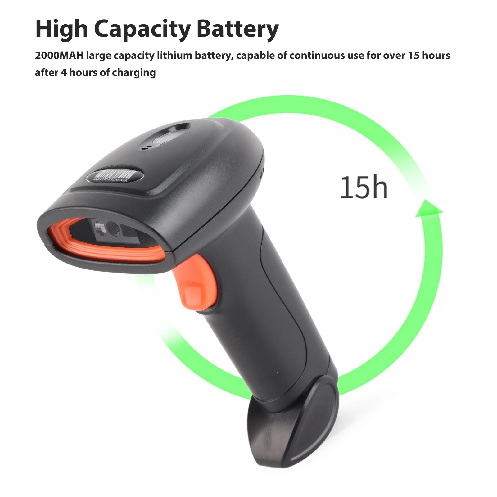 1D 2D Barcode Scanner 2.4G Wireless Bluetooth CMOS Imaging Scanning Bar  Reader for Supermarket Warehouse 2D Barcode Scanner