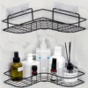 Iron Triangle Rack For Kitchen Bathroom Storage Rack Thickened Love Corner Rack Storage Rack Durable - Black-2PCS