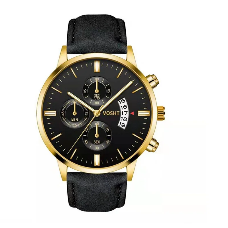 

Fashion Casual Leather Belt Men Watches New Arrival Simple Calendar Quartz Wrist Watch