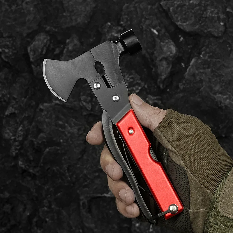 Outdoor portable camping emergency survival tool, multifunctional axe, hammer, knife, home repair combination tool 2