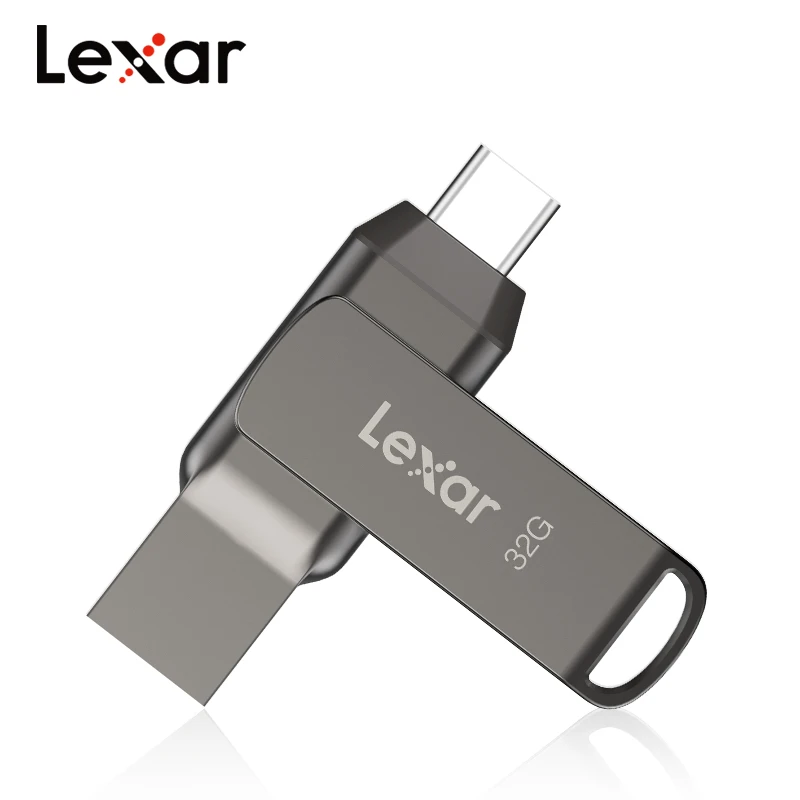 Original Lexar USB3.1 JumpDrive TYPE-C D400 Encrypted 256GB 128GB 64GB 32GB Metal 130MB/s Udisk Flash Memory Stick for Desktop USB Flash Drive