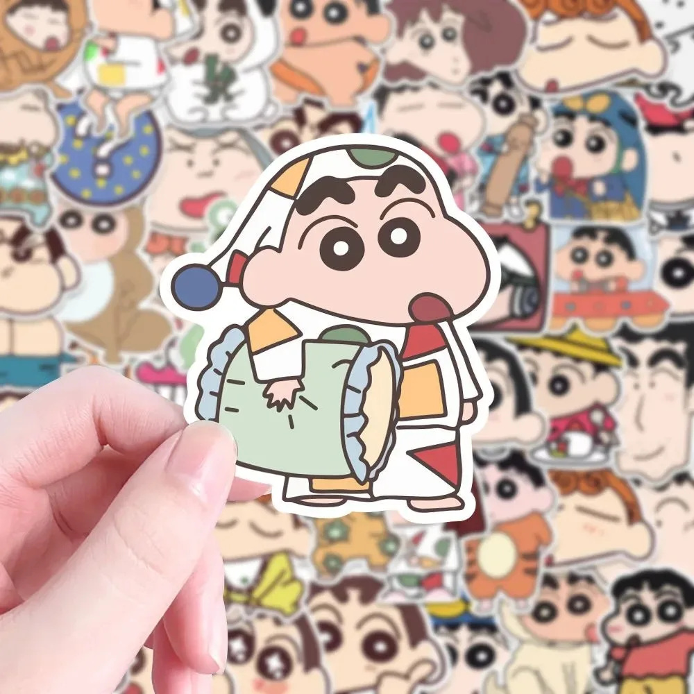 100Pcs Cartoon Anime Crayon Shin chan Stickers For Car Laptop Phone Stationery Decor Decals Waterproof Sticker Kids Toys 5