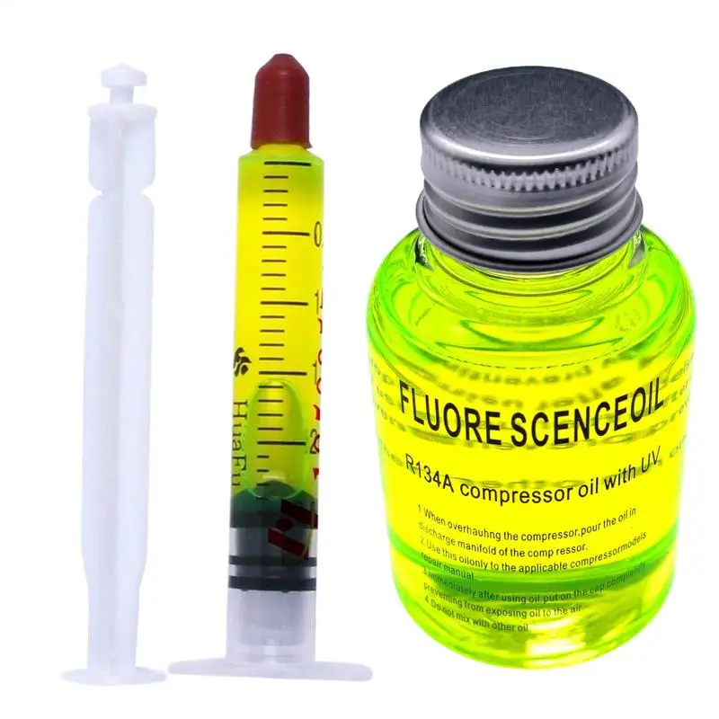 Leak Detection Oil Fluorescent for Car Air Conditioning Refrigerant Leak Detector Agent Long Lasting Detection Agent for Truck