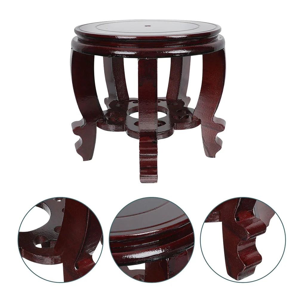 Plant Fish Tank Base Tray Wooden Home Supplies Flower Pot Stand Stool Pedestal Statue Holder Brown Handicraft Display Flowerpot