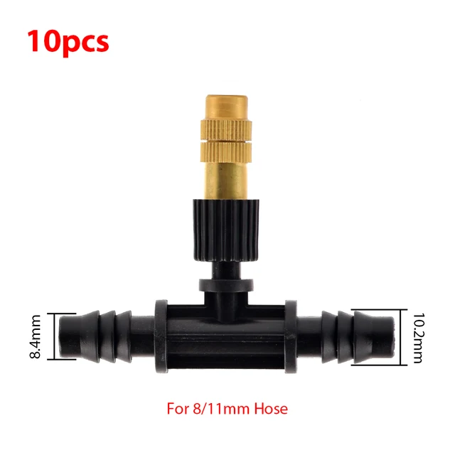 2-10Db Állítható Réz Utáni Fúvóka 4/7 Mm-Es Műanyag Póló Csatlakozó Sárgaréz Öntözés Öntöző Sprinkler Hűtő - Image 5