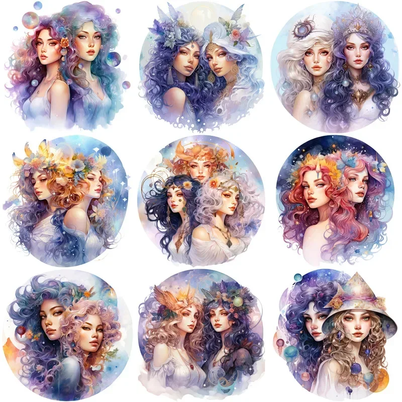 

12Pcs/Pack Magic Girls Sticker DIY Craft Scrapbooking Album Junk Journal Decorative Stickers