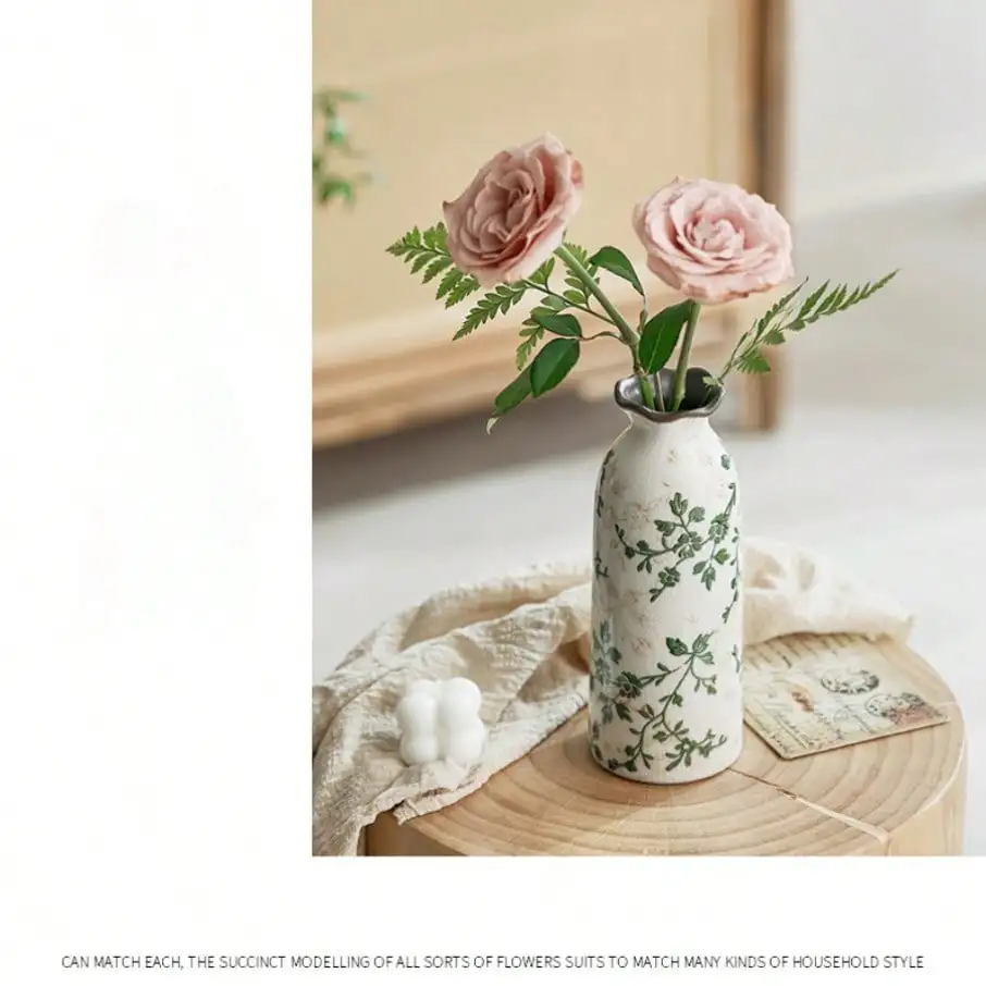 Crackle Ceramic Flower Vase Hydroponic Vase Table Decor Floral Arrangement Valentine's Day Gifts Birthday Graduation Gift