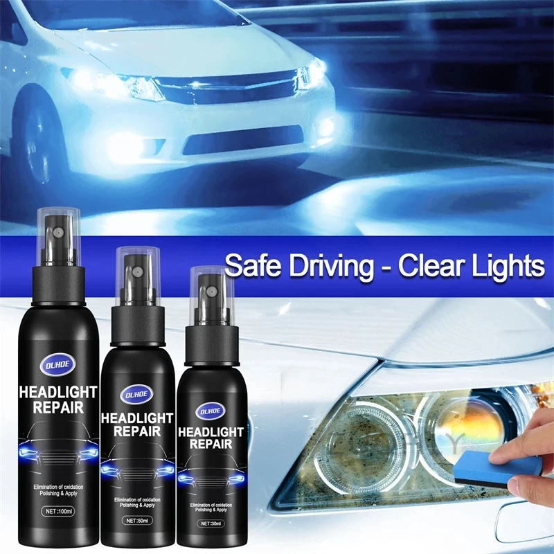 Car Headlight Cleaner 30ml Headlight Lens Restoration Fluid Repair Kit Car  Headlight Polishing Headlight Polish Refurbish Agent - AliExpress