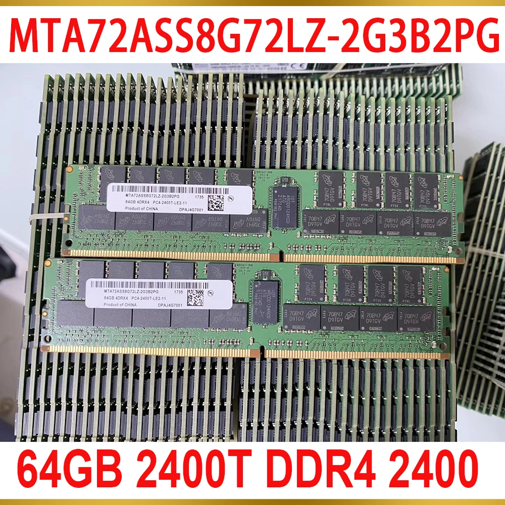 1PCS Server Memory For MT RAM 64G 64GB 2400T DDR4 2400 4DR 4 RECC RDIMM MTA72ASS8G72LZ
