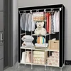 Canvas Wardrobe Clothes Closet Organizer Portable Storage Cupboard for Bedroom 128*45*170cm Fabric Closet 6 Canvas Wardrobe Clothes Closet Organizer Portable Storage Cupboard for Bedroom 128*45*170cm Fabric Closet 6