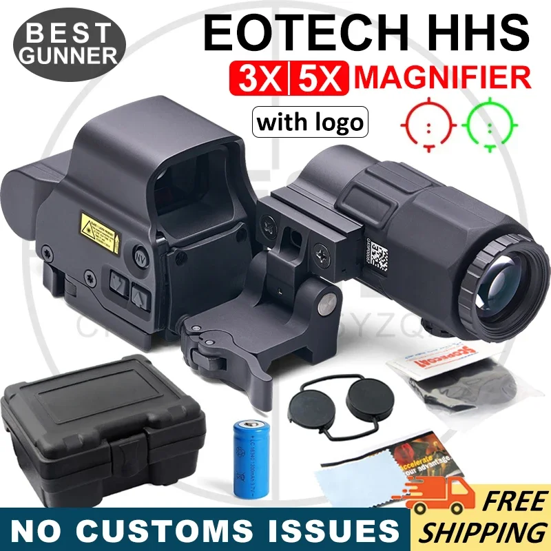 Tactics EXPS3 558+G43/G33/G45 HHS Hybird Magnifier Sight Red Dot Optic Sight 20mm Rifle Picatinny Rail Mounts Hunting Scope