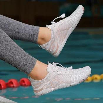 أحذية رياضية جديدة للجري للرجال، أحذية سباحة بدون إسقاط، أحذية مائية عالية الجودة، أحذية مائية واسعة حافي القدمين 2