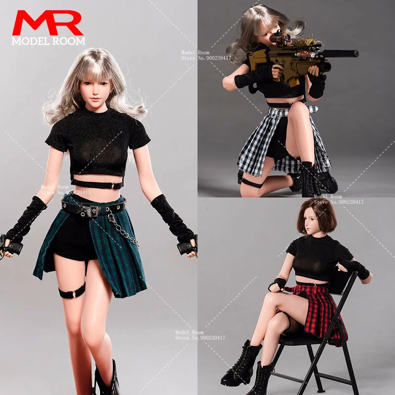 

CHILI TOYS CL001 1/6 Scale Female Short Sleeve Top Pleated Skirt Set Clothes Model Fit 12-inch TBL PH Soldier Action Figure Body