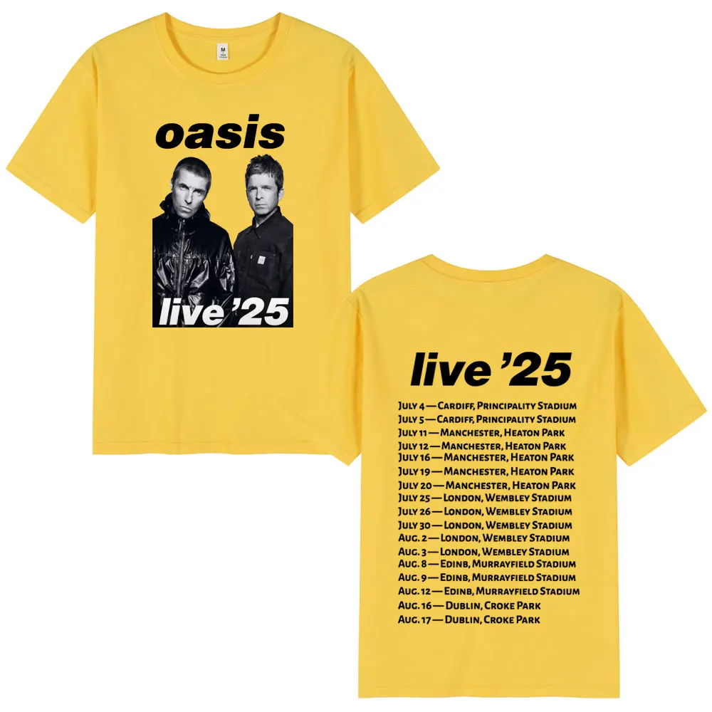 ◆正規品◆oasis live '25 Roll with It Tシャツ　L Rock Band O-Oasis Live 25 Tour T-Shirts Mens Women Summer