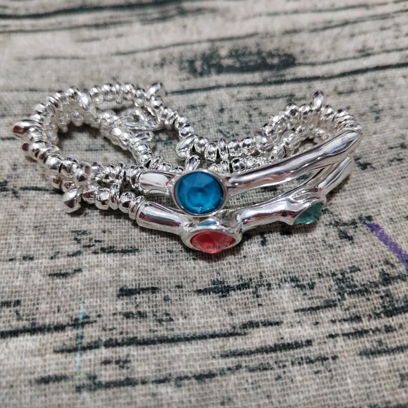 2023 New UNOde50 European and American Creative Simple Design Tricolor Gem High Quality Bracelet Women's Jewelry Gift Bag