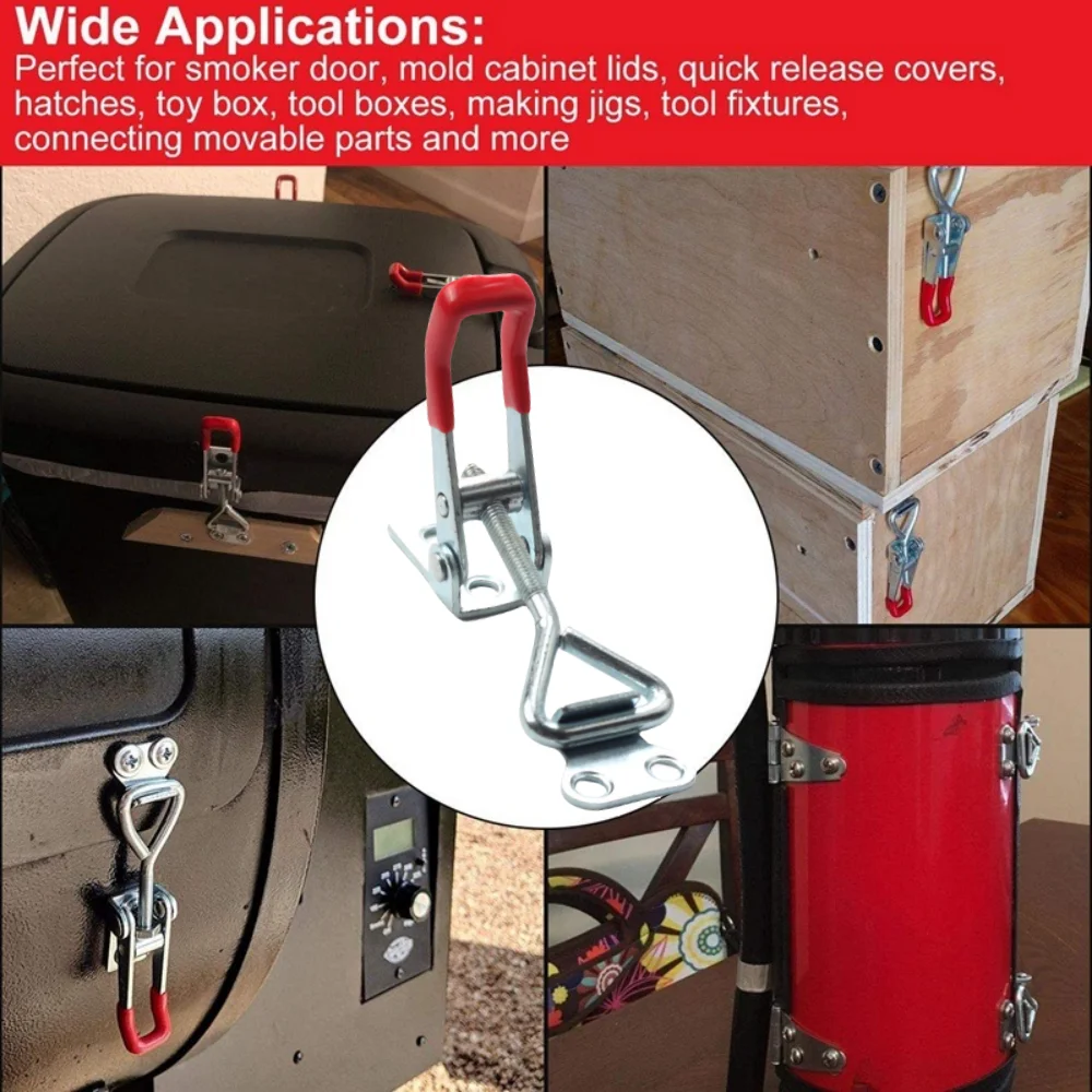 Iron Galvanized/Stainless Steel Adjustable Toggle Clamp Catch Clasp Quick Release Clamp Anti-Slip Push Pull Toggle 8PCS toggle latches