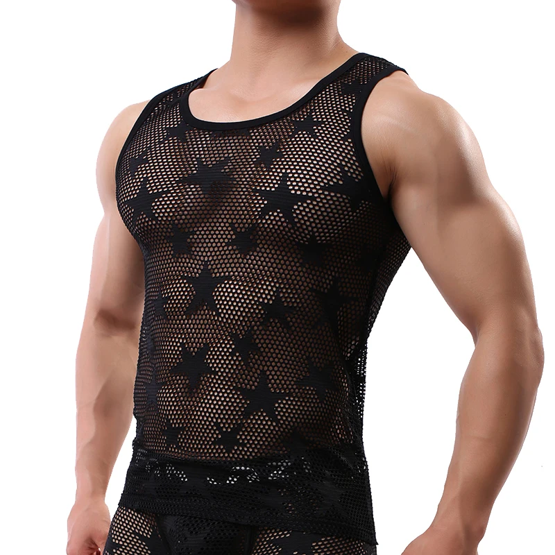 Men's Breathable Mesh Tank Top | Sleeveless Bodybuilding Shirt | Men's Fitness Vest mens mesh see thru underwear