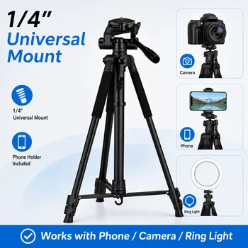 360 °   Treppiede per Fotocamera, Supporto Portatile per Telefono, Telescopio, Proiettore, Action Camera, Selfie, Streaming Live e Video