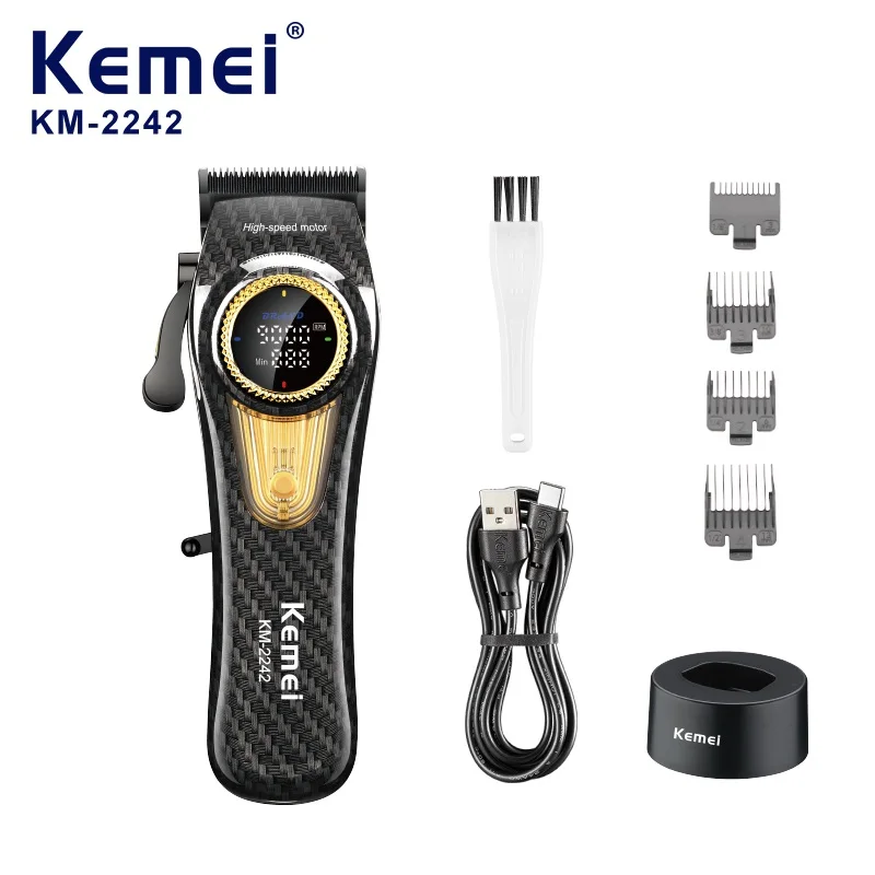 KEMEI  Profession Man LCD intelligent digital display Adjustable Hair clipper，Salon-grade barber scissors KM-2242