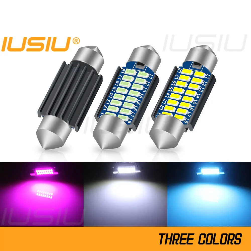 Green Festoon Bulb 12V 5W SV8.5 36mm – Interior Car Motorcycle Light Replacement, 1-Pack