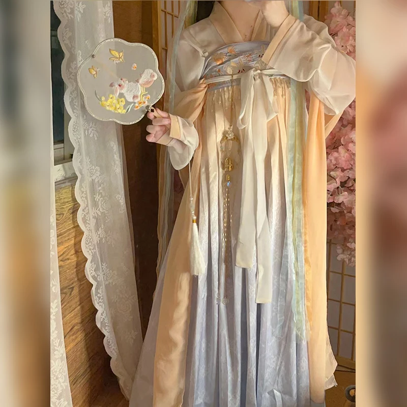 

Юбка женская в старинном стиле, длинная облегающая юбка фиолетового и зеленого цветов, наряд с вышивкой кролика, 2 предмета