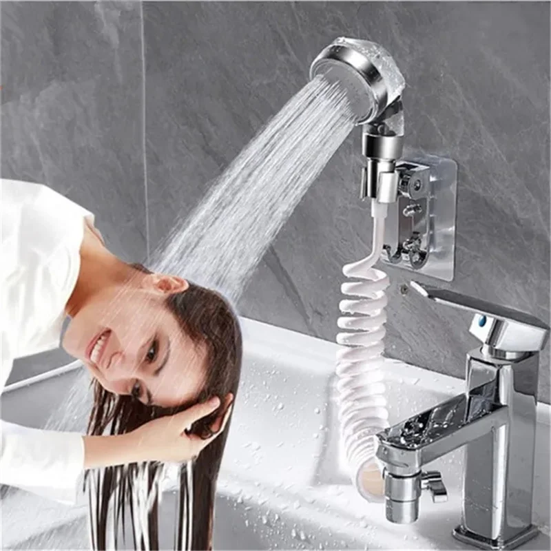 Bathroom Shower Head Basin Water Tap External Shower Toilet Hold Filter Flexible Nozzle Suit Wash Hair House Artifact Shower 3