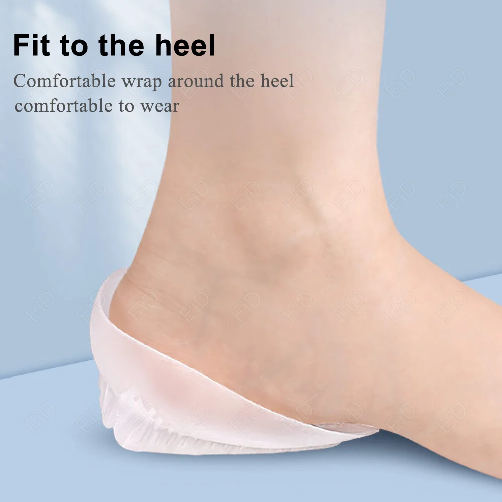 Weiche Silikon-Gel-Einlegesohlen für Fersenspornschmerzen, Fußschmerzen, Kissen lindern, Fußmassagegerät, Pflege, halbe Fersen-Einlegesohle, Höhenerhöhung – Detail 5