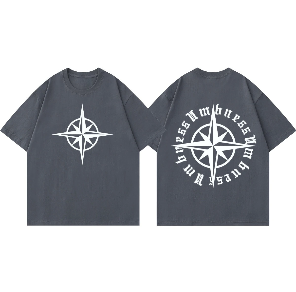 [STONE ] Compass スリムフィット Tシャツ ☆送料込☆ メタリックロゴ＆スローガンプリント レギュラーフィット T