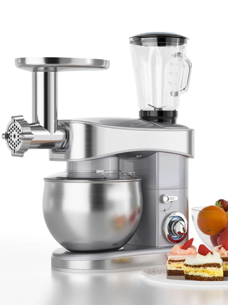 

6.5L 3-in-1 Kitchen Food Stand Mixer Stainless Steel Bow 6 Speeds Cream Egg Whisk Blender Cake Dough Bread Mixer Food Processor