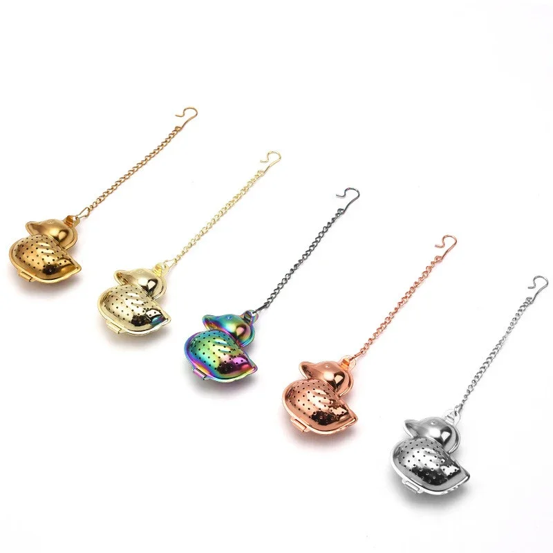 Little Duck Shape Hangable Tea Infuser Mesh Filter Strainer For Loose Tea Leaf Spice Stainless Steel Home Kitchen Accessories