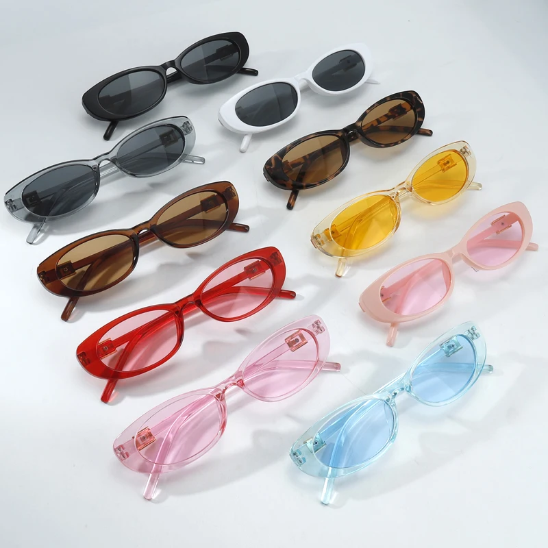 1 Stück/4 Stück Sexy Katzenaugen-Sonnenbrille für Damen Luxusmarke Kleiner Rahmen Sonnenbrillen für Frauen Mehrfarbige Gläser Sommer-Reisebrillen – Detail 3