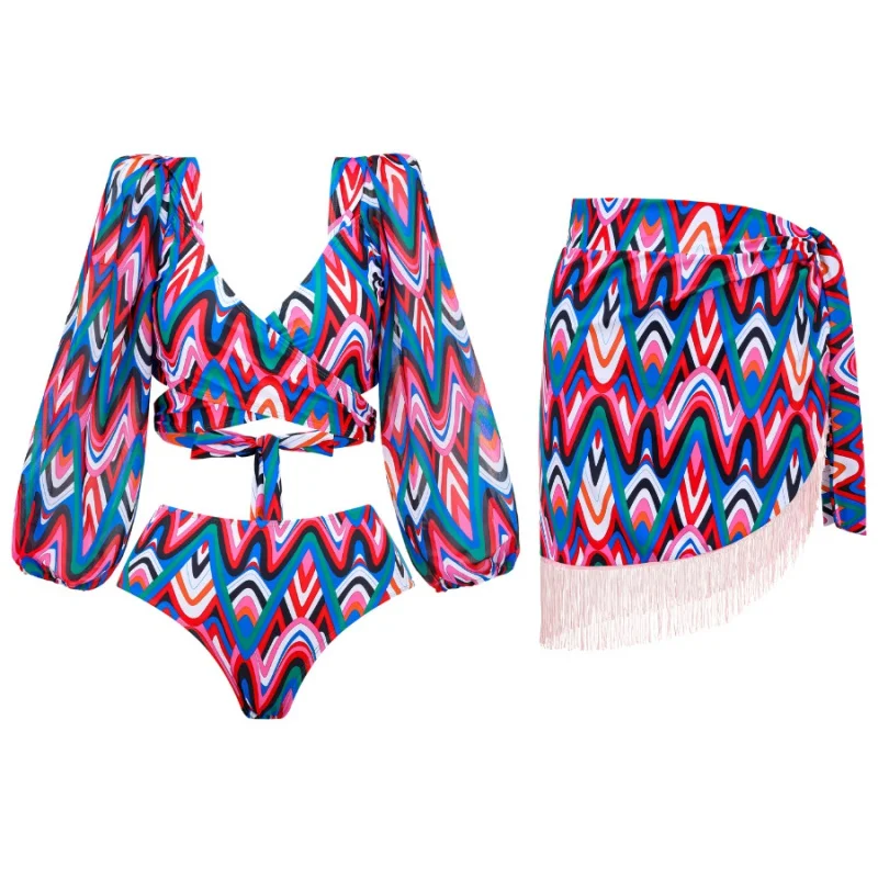 2024New Push up Bikini Sexy High WaistbikiniSplit Swimsuit New Wholesale Chiffon Dress