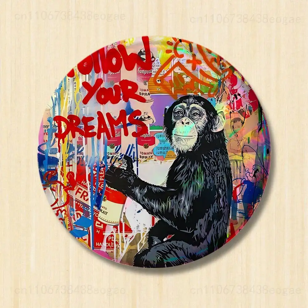 Street Graffiti Art Round Cosplay Pin - Unique Collector's Brooch Souvenir Badge Gift