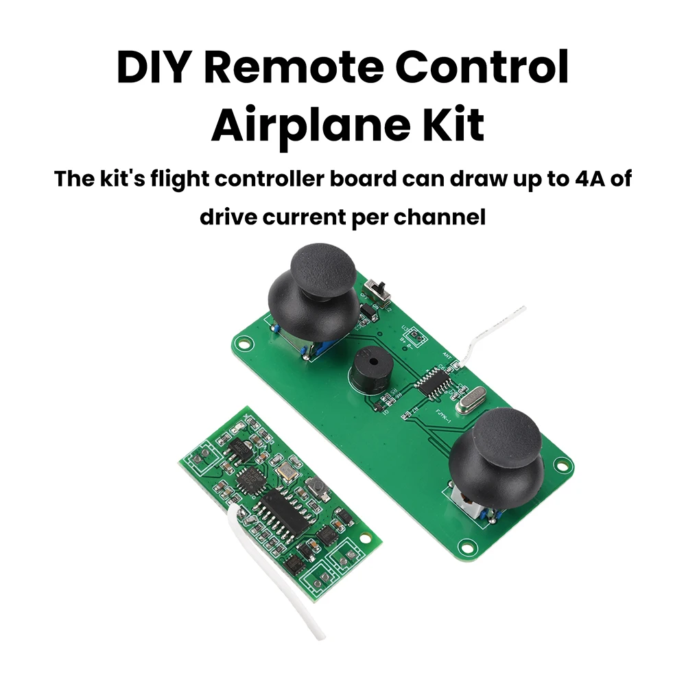 Kit émetteur récepteur RC 2.4GHz 4CH pour drone avion DIY, portée 100m, avec antennes et manettes
