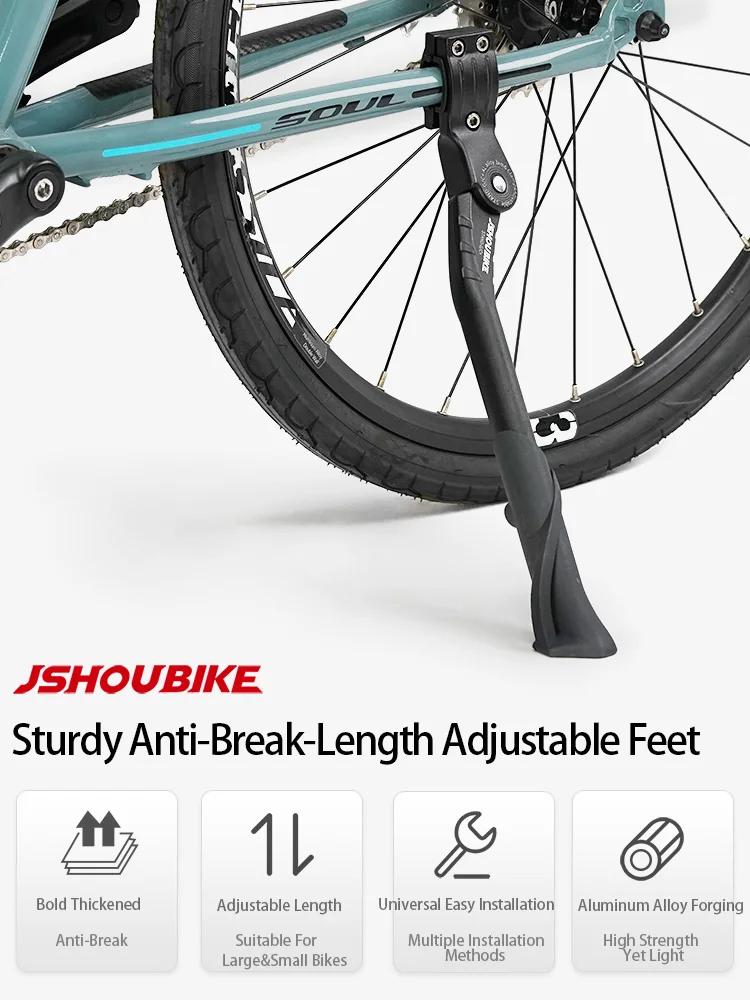 JSHOUBIKE Adjustable Bicycle Kickstand Aluminium Alloy MTB/Snow