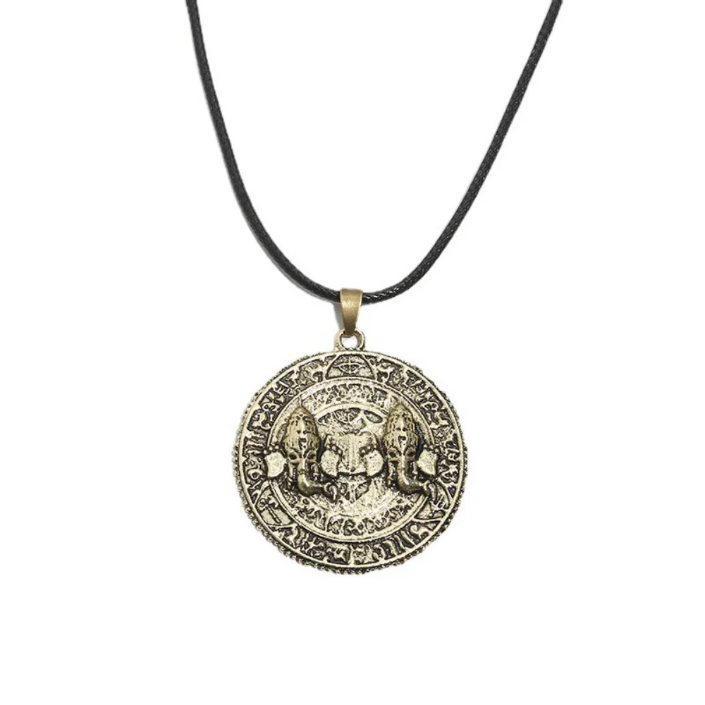 Vintage Leather Chain Necklace with Uncharted 4 Nathan Drake Pendant - Cosplay Jewelry Gift