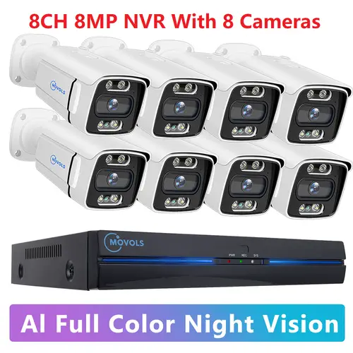 MOVOLS 8CH 5MP 8MP POE Security Camera System Two Way Audio 8MP NVR Kit CCTV Outdoor IP Camera H.265 P2P Video Surveillance Set - Image 12