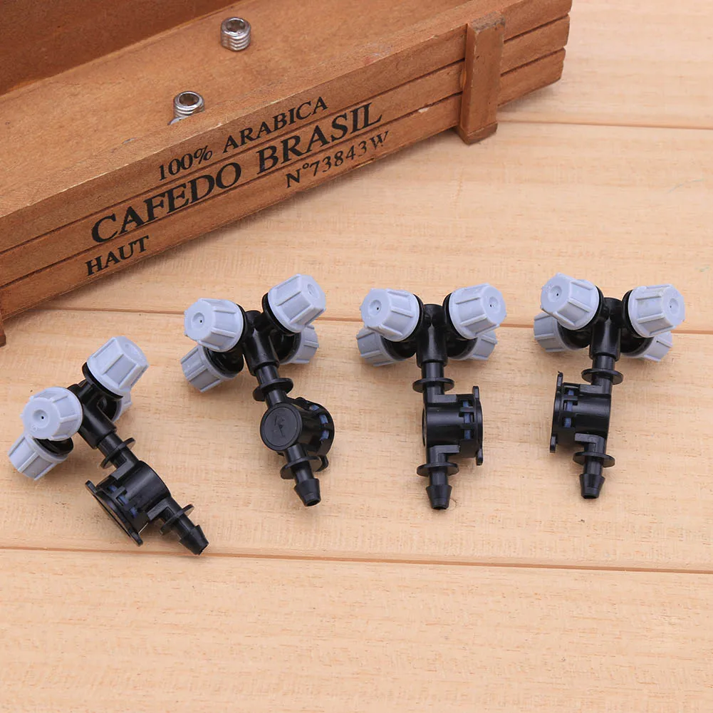 20pcs Cross Atomizing Nozzle Four Outlets Atomizing Misting Sprayer High Pressure for Outdoor Misting Cooling System