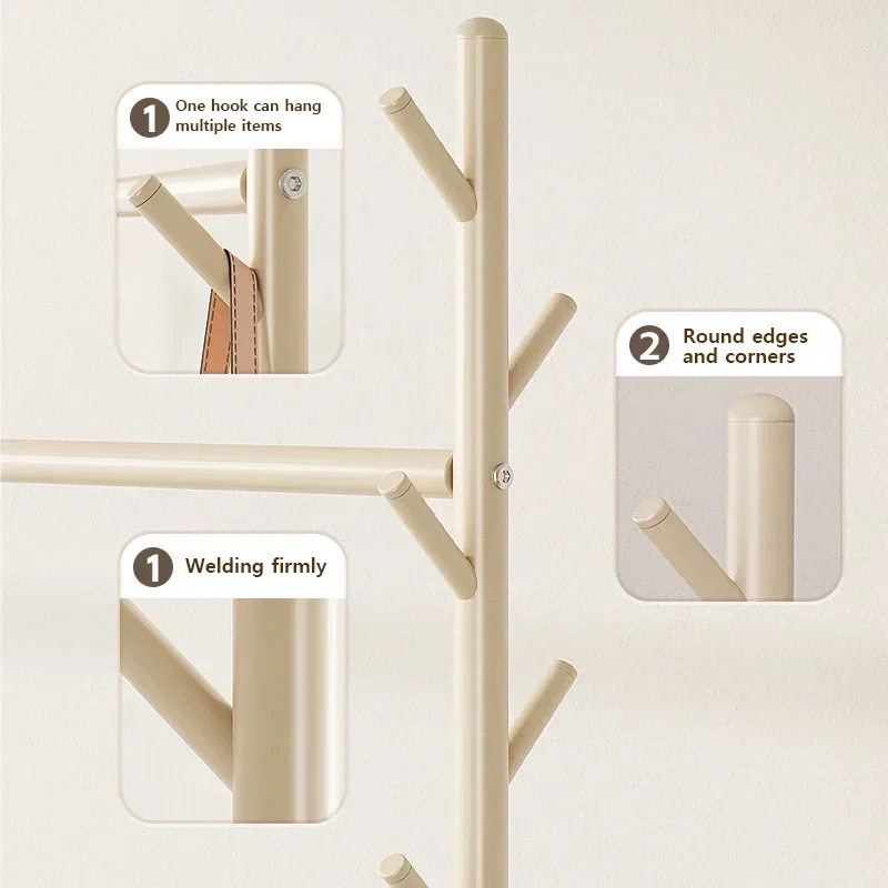 Movable Clothes Rack Floor Hanger Stand Storage Wardrobe Hat Stand Storage Box Bedroom Furniture perchero de pie Coat Rack Hook