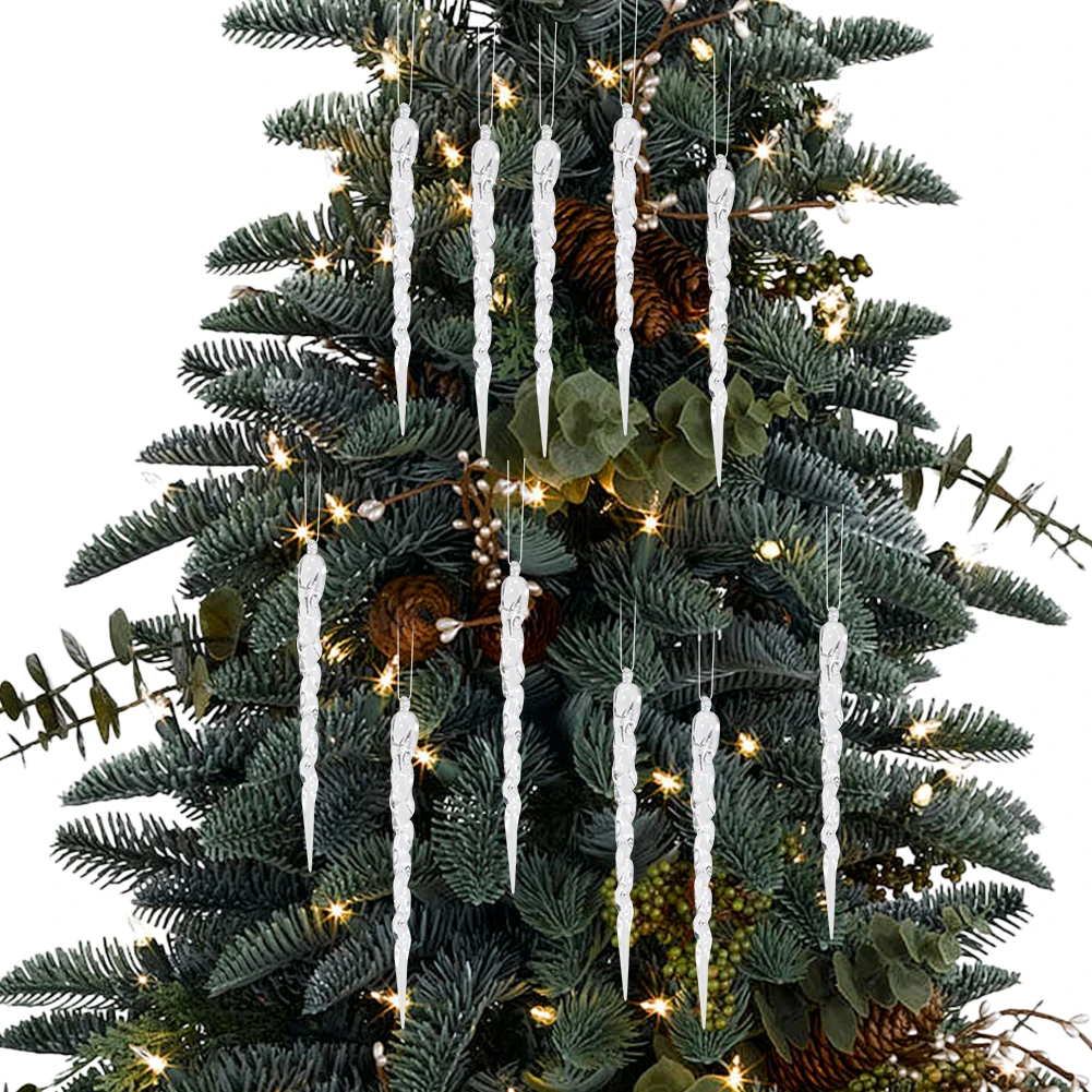 Clear Plastic Christmas Icicle Decorations for Winter Party