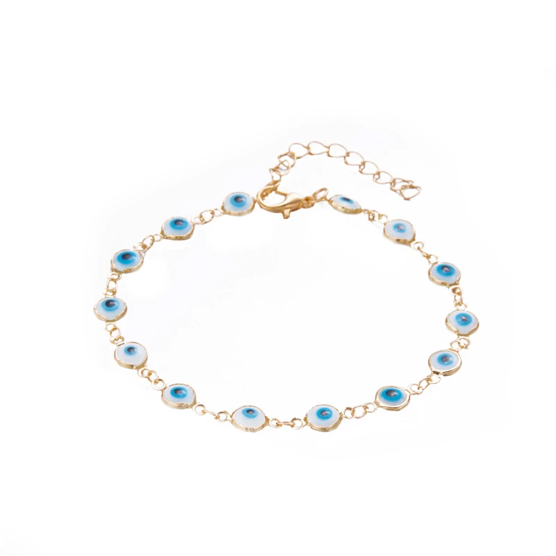 Klassische blaue böse Blick Fußkettchen für Frauen runde Bein kette bunte Harz Auge Perlen Fußkettchen Armband Sommer Strand Fuß Schmuck Geschenk – Detail 4