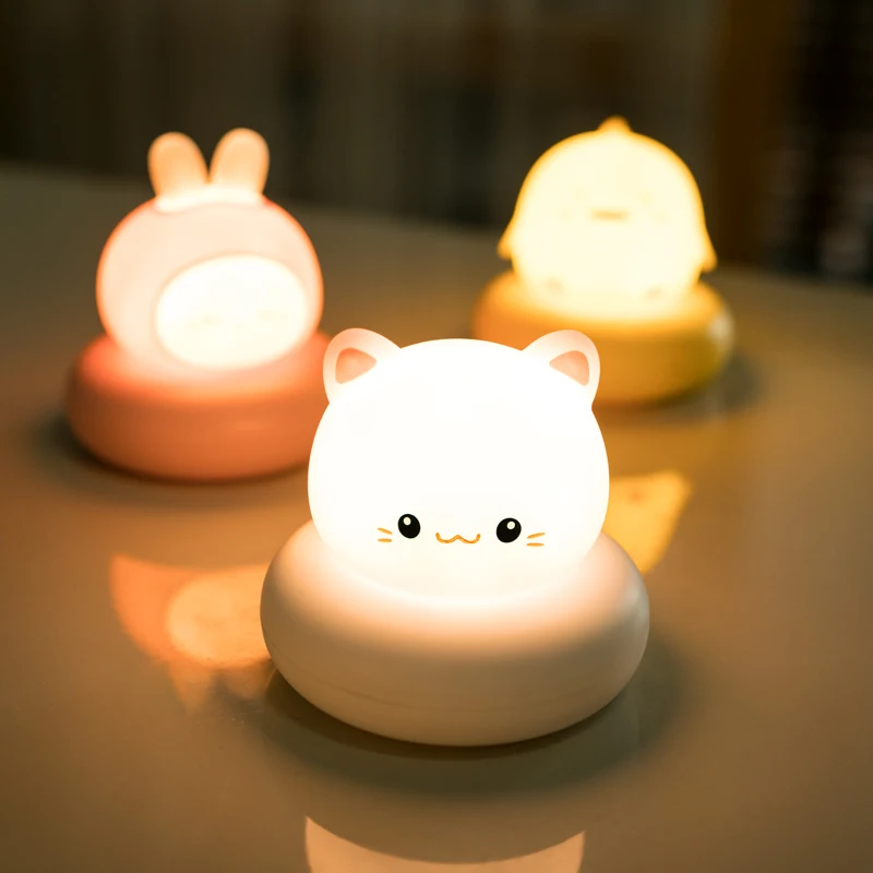 NightLight Children's Night Light Bear Rabbit Baby Cute for Home Bedroom Kid USB Cartoon Led Lamp Christmas Gift Light Lamp