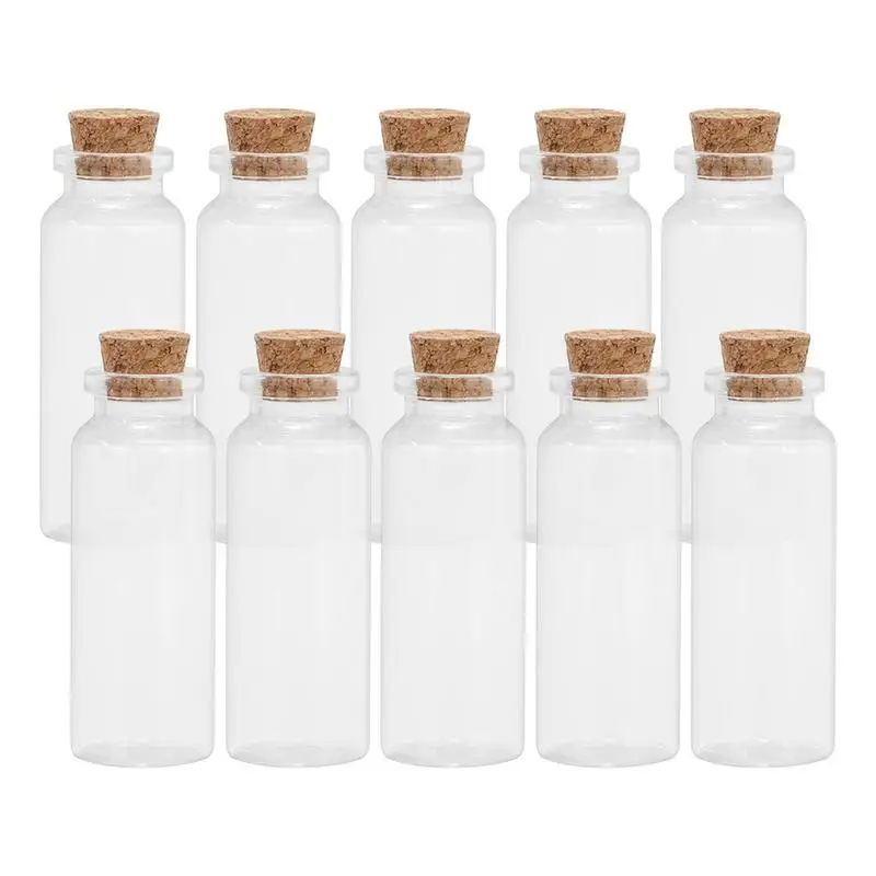 빈 유리 항아리 코르크 장식 작은 메시지 병, DIY 아트 공예 프로젝트 웨딩 파티 용품, 10 개, 5ml