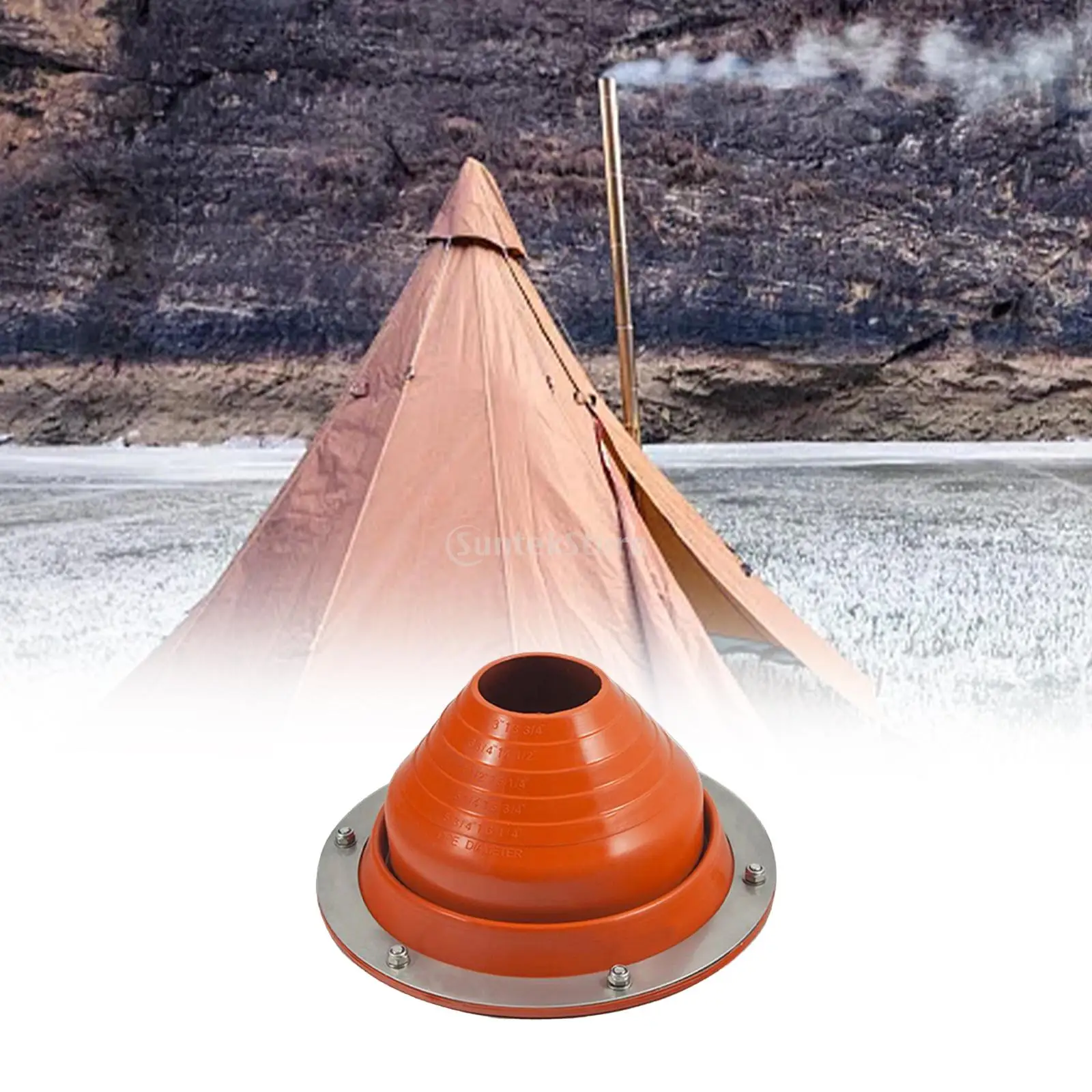 New Hot Tent Stove Jack Camping Wood Stove Jacket Hole Fire Resistant Tube  Red Silicone Cover For Tent Chimney Duct Seals