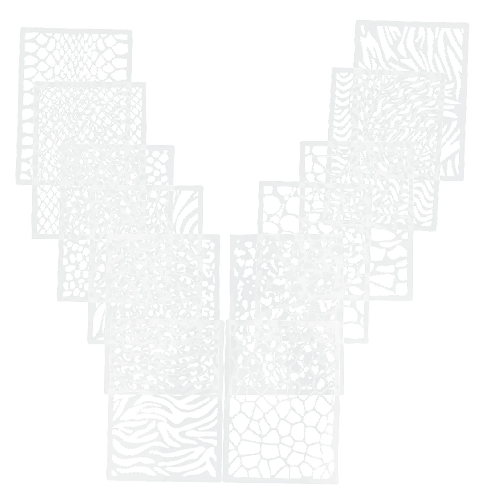 

12 Pcs Washable Paint Leopard Template DIY Painting Templates Accessory Clothing Wall Stencils for Plastic Drawing