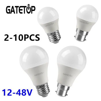 LED 저전압 전구 12 V 24V 36V 48V E27 B22 10W Bombilla 태양광 Led 전구, 12 볼트 저전압 램프 조명, 6 개/묶음