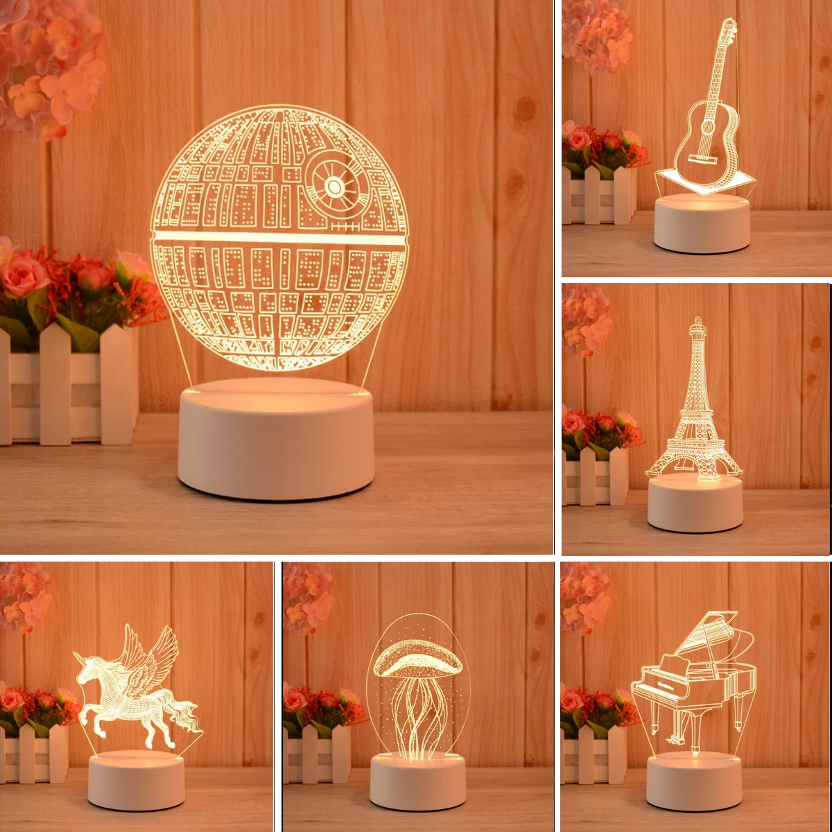 3D лампа в стиле Звездных войн Дарт Вейдер штурмовик акриловый светодиодный