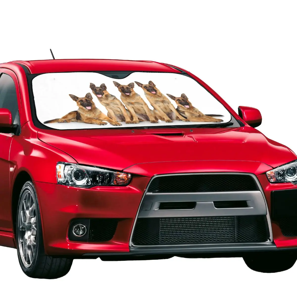 

German Shepherd Puppy Novelty Windshield Sunshade 76x140cm Gift for Animal Dog Lover Aluminium Foil Sun Visor UV Protector