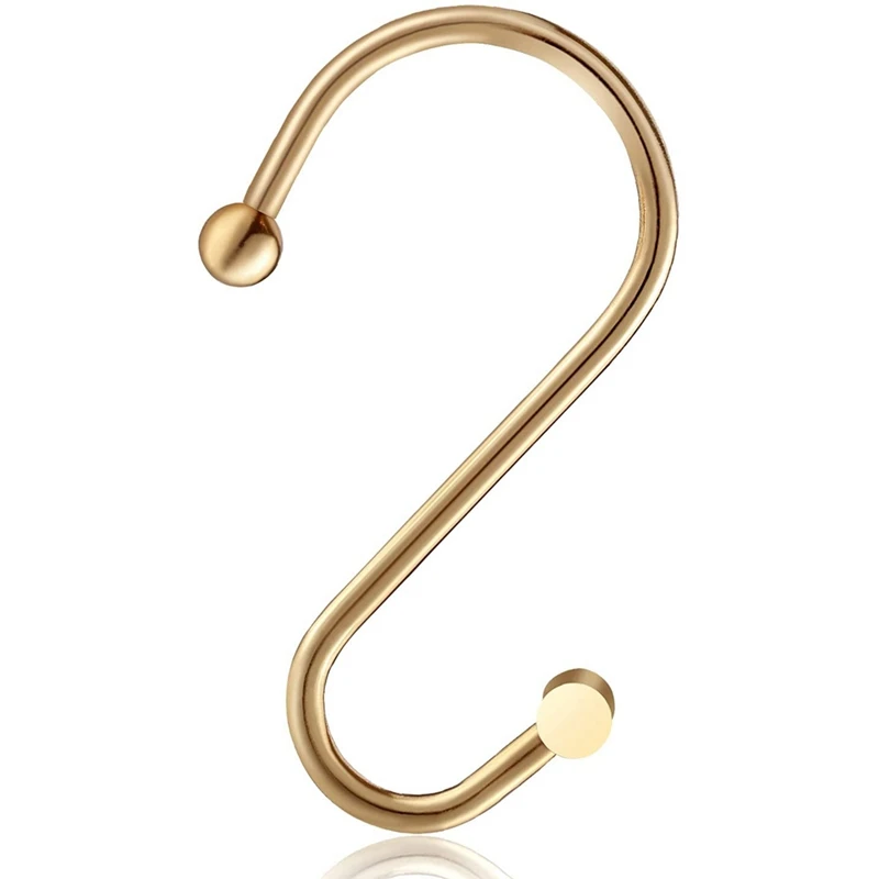 Shower Curtain Hooks Rings,Brass Decorative Shower Curtain Rings For Bathroom Rod,Shower Hooks Hangers T Shaped